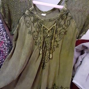 Green Boho top